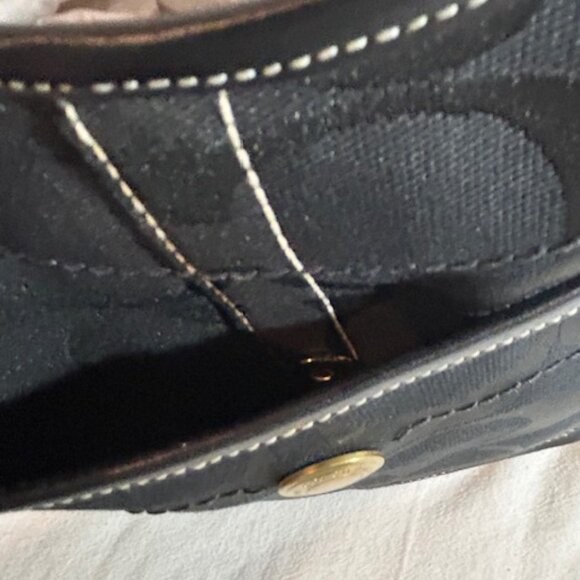 Coach Black Signature C Logo XL Ergo Shoulder Tote Bag Purse Handbag - Picture 3 of 6